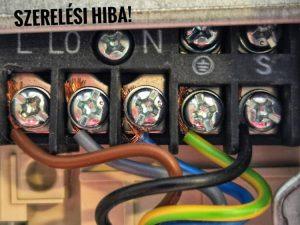 Elektromos bekötés hibája